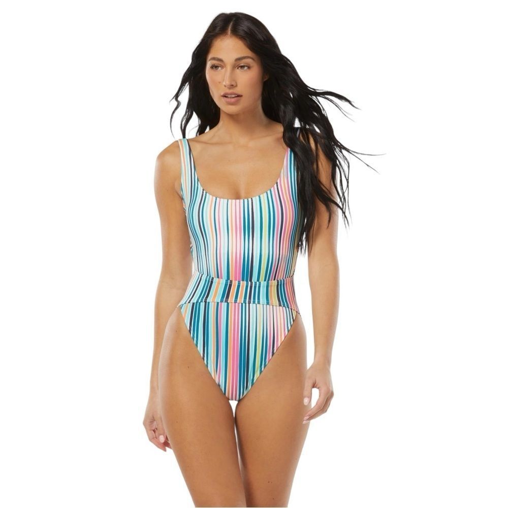 Vince Camuto High Leg Cutout One Piece Swimsuit - Sunbeam
